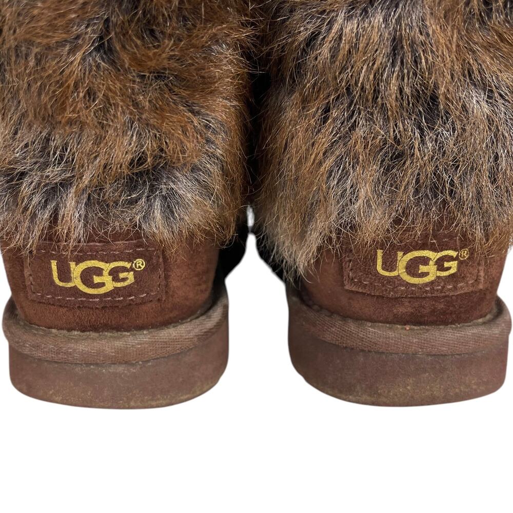 UGG VILET Women's SUEDE & SHEEPSKIN CUFF Boots Brown CRYSTAL DETAILS Brown 7 - Picture 5 of 9
